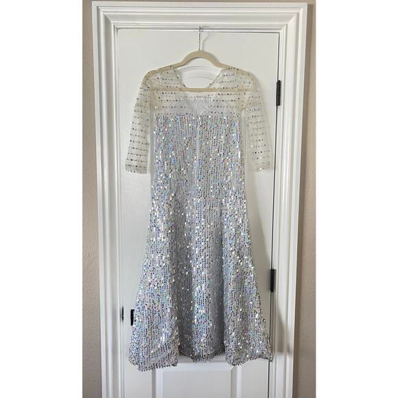 White Sequined Dress Princess Size 12 Youth - Picture 4 of 7